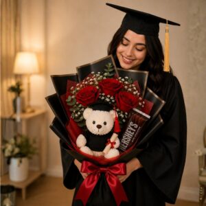 Crimson Grad Bear Bouquet